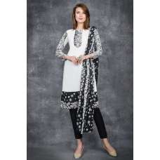 Black White Floral Salwar kameez Party Suit 