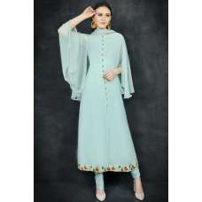 Butterfly Sleeves Dress Mint Green Women's Party Suit