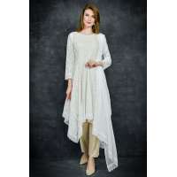 OFF WHITE & SKIN PAKISTANI DESIGNER LACE STYLE READYMADE SUIT