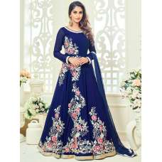Blue Floral Party Long Dress Anarkali Suit