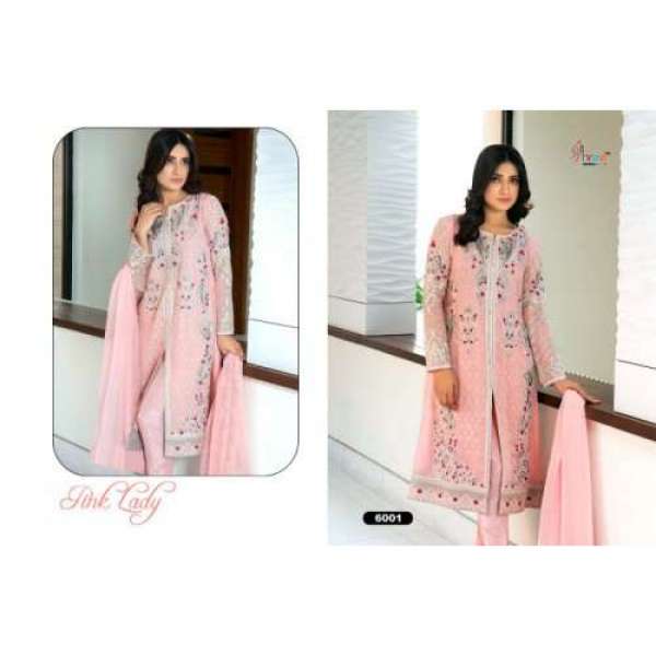 Z6001 PINK DECENT GEORGETTE PAKISTANI STYLE SUIT 