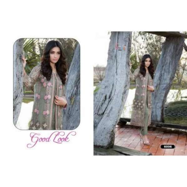 6006 GREEN DECENT GEORGETTE PAKISTANI STYLE SUIT 