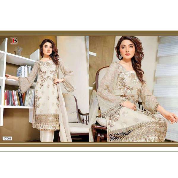Beige Pakistani Designer Party Wear Salwar Kameez