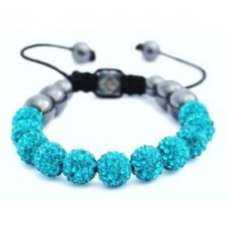 NEW AQUA CRYSTAL BALL BRACELET