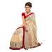 Z Cream embroidred net designer half saree with blouse