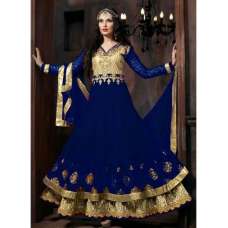 4301-C BLUE "CELEBRITY ISSUE” FLOOR LENGTH EMBROIDERED ANARKALI SUIT