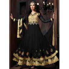 4301-B BLACK "CELEBRITY ISSUE” FLOOR LENGTH EMBROIDERED ANARKALI SUIT