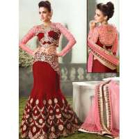 Zoya Empress Nonpareil splash lenghas dresses Red