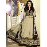 Gold and Black AAFREEN PARTY WEAR GEORGETTE ANARKALI LONG DRESS