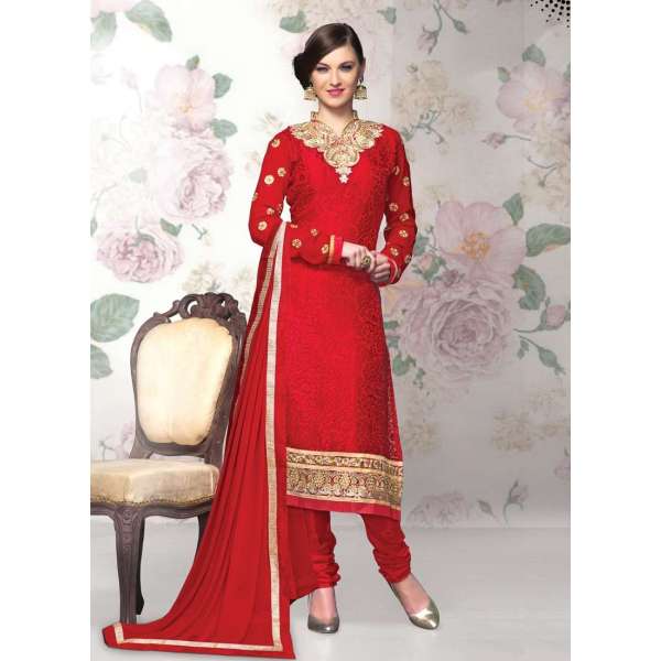 Hot Red Dress Party Outfit Indian Suit