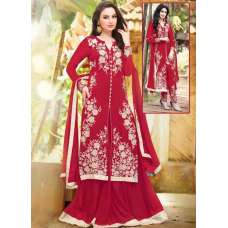 Red Long Length Designer Dress Indian Lengha Suit