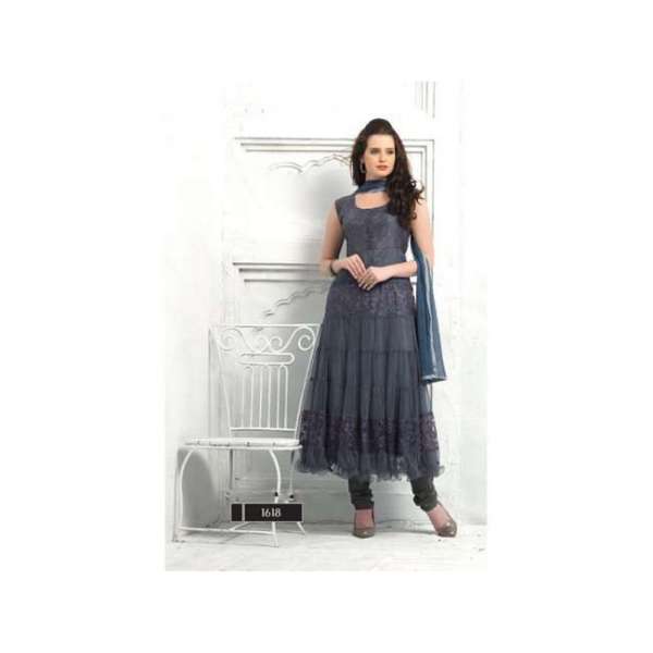Black Summer Wear Casual Salwar Suit(Dark Grey)