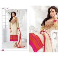 Pink "HOTLADY" BY MEHZABI PARTY WEAR LONG STRAIGHT SALWAR KAMEEZ