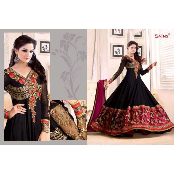 Black SATHIYA BY SAINX DESIGNER WEAR ANARKALI