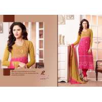 Mustard and Pink ZEENAT 2 CASUAL WEAR CHIFFON SALWAR SUIT