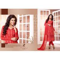 Red ZEENAT 2 CASUAL WEAR CHIFFON SALWAR SUIT