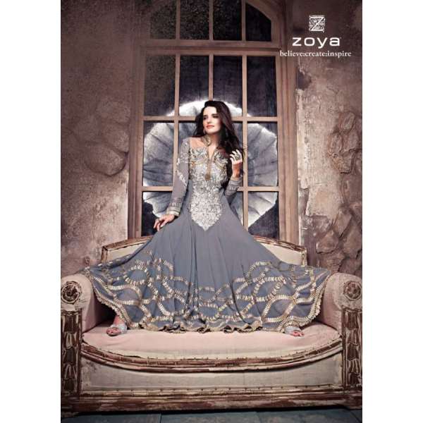 LILAC GRAY ZOYA SAPPHIRE WEDDING WEAR DESIGNER DRESS