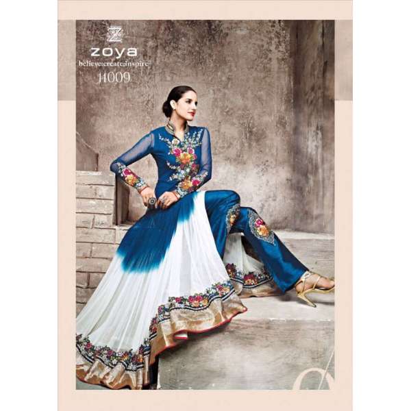 Snorkel Blue and White ZOYA SAPPHIRE WEDDING WEAR DESIGNER DRESS