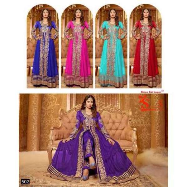 Purple Long Maxi Dress Indian Party Wear 