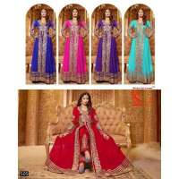 Red BEAUTY FLOOR LENGTH DESIGNER WEAR DRESS