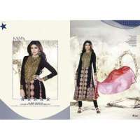 Black FLORAL KARMA DESIGNER WEAR DRESS