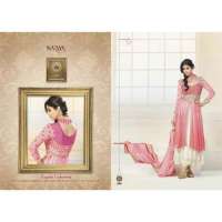 Pink and White FLORAL KARMA DESIGNER WEAR DRESS