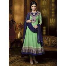 Mehak Green Georgette Long Length Designer Dress