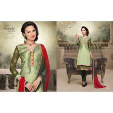 Green and Red NITA PARTY WEAR LONG STRAIGHT SALWAR KAMEEZ