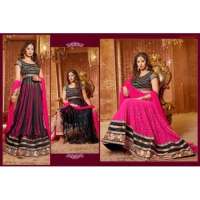 Black and Pink SAARA 3 WEDDING WEAR HEAVY EMBROIDERED LEHENGA