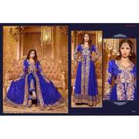 Blue SAARA 3 WEDDING WEAR HEAVY EMBROIDERED LEHENGA