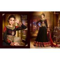 Black SHENOA WEDDING WEAR HEAVY EMBROIDERED DESIGNER DRESS