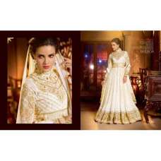 White SHENOA WEDDING WEAR HEAVY EMBROIDERED DESIGNER DRESS