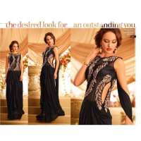 Black GOWNS 2 WEDDING WEAR HEAVY EMBROIDERED GOWN