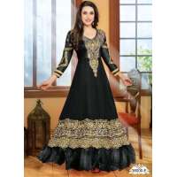 Nonpareil Floor Touch Georgette Anarkali Karishma Kapoor Black