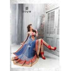 Zoya-9005-A Red And Blue Anarkali Dress Suit