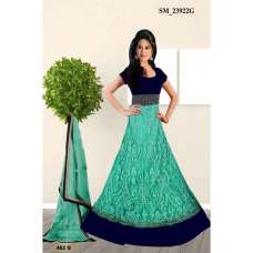 Light Sky Embroidered Floor Length Anarkali Suit