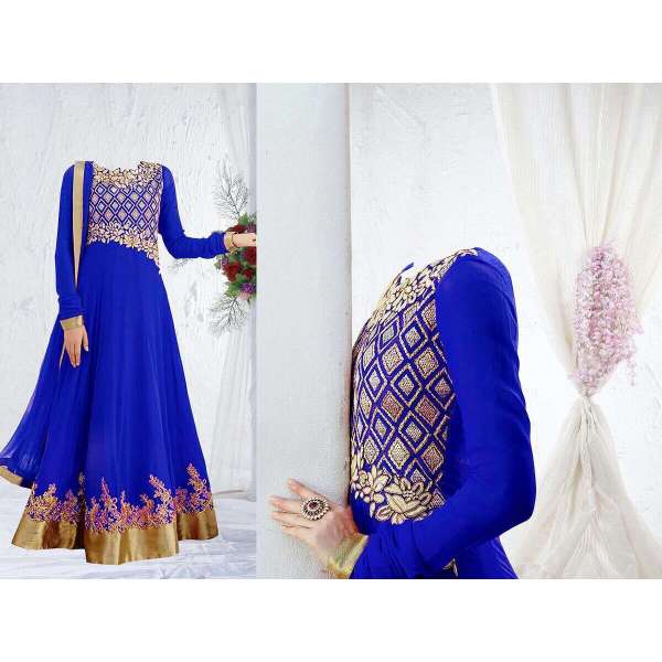 Blue Anakari Party Wedding Wear Dress