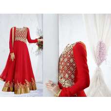 Red Party Anarkali Wedding Wear Dress