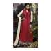 Red Indian Semi Stitched Anarkali Dress