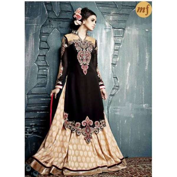 Black Dress Kurti Indian Lengha Party Suit 