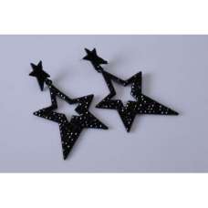 BLACK STAR STYLE CRYSTAL EARRINGS