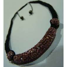 GORGEOUS PINK TUBE CRYSTAL NECKLACE