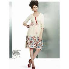 White Embroidered Kurti Pakistani Designer Readymade Tunics