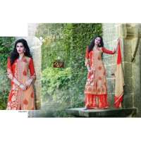 Orange Palazzo Indian Semi Stitched Suit