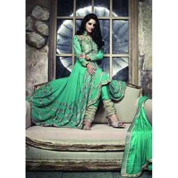ZCM11003 Light Green Zoya Colour Maxi Suit