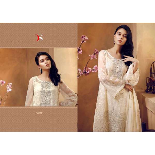 ZDS72004 WHITE DEEPSY CHINON PAKISTANI STYLE SALWAR SUIT 