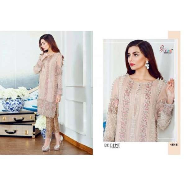 Beige Pink Pakistani Designer Salwar Suit