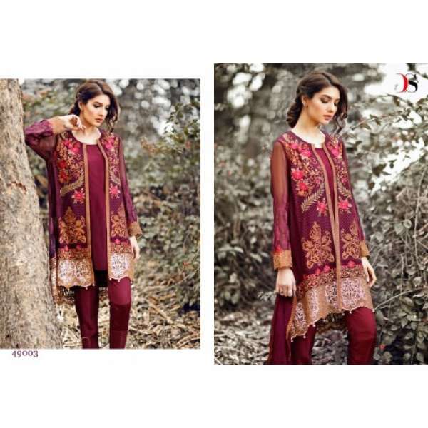 49003 MAROON DEEPSY RAZEENA POLY GEORGETTE DESIGNER SALWAR KAMEEZ