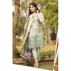 ESHA AISHA D16 GREEN UNSTITCHED PAKISTANI VISCOSE SHAWL SUIT