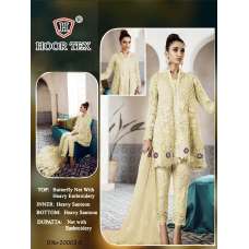 Yellow Embroidered Frock Party Wear Pakistani Dress